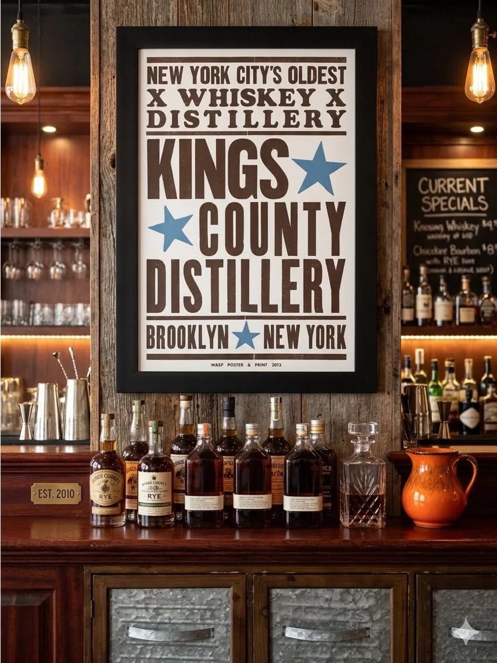 Kings County Distillery decorative framed poster